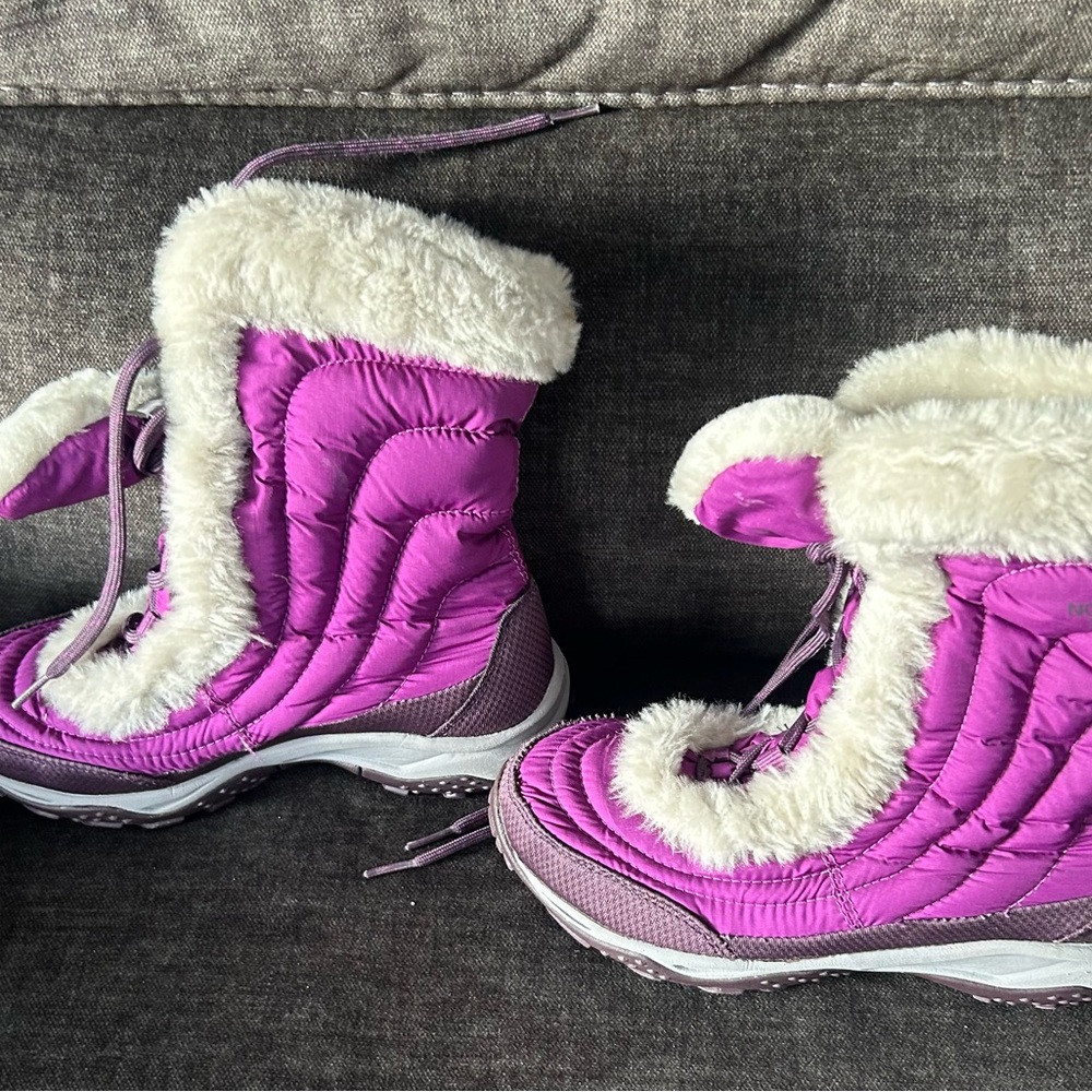 The North Face Kids Purple and White Snow Boots